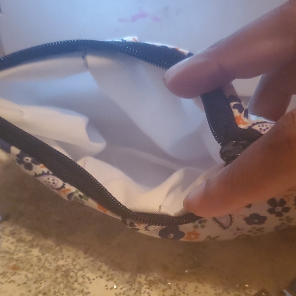 Floral Cosmetic Bag with Zipper Closure - Picture 2 of 3